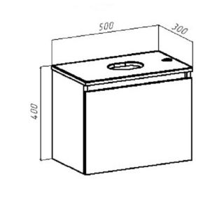 Тумба под раковину Runo железный камень Бари 50 (00-00001377)